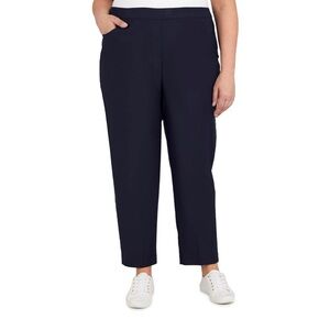 Alfred Dunner Women's Navy Proportioned Medium Allure Slim Pant